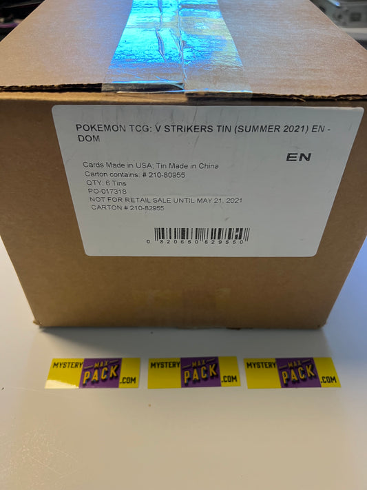 Pokemon V Strikers Tin 6-Box Case